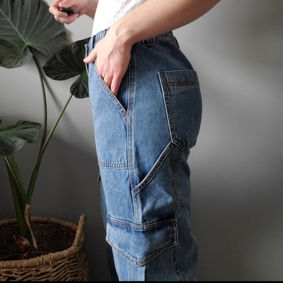 NWT 90s Wide Leg Utility Cargo Jeans - Picture 9 of 12